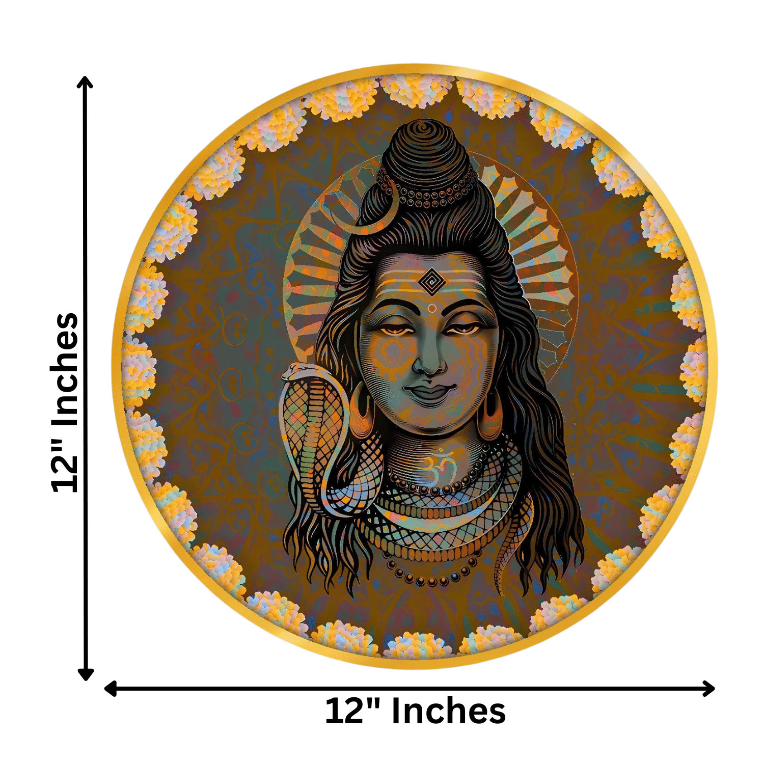 Magnifique tableau mural Seigneur Shiva pour la décoration intérieure, Art mural imprimé HD Shiva pour cadeau de mariage, Art mural pour bureau, salon, chambre et temple (30 cm)