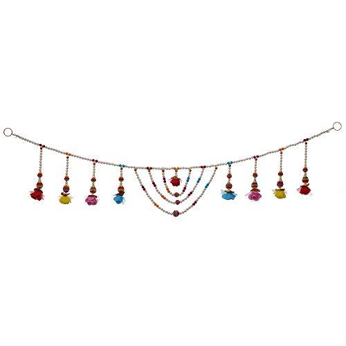 Toran de porte fait à la main pour la décoration de porte, de maison et la décoration de Diwali (multicolore) - 38 pouces