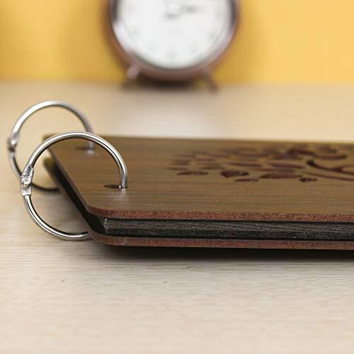 Album photo DIY en bois, scrapbooking, livre de souvenirs (26 x 16 x 4 cm, 30 feuilles)