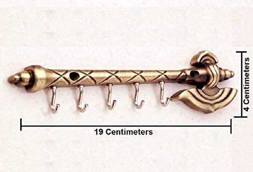 BAHUBALI Porte-clés pour la maison et le bureau (authentique) | Porte-clés en laiton antique (19 X 4 CM, zinc) (authentique)