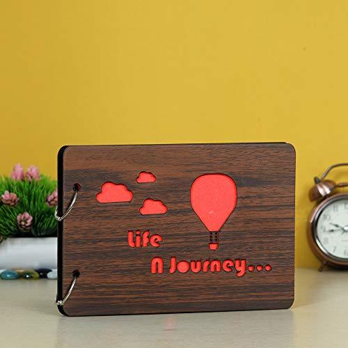 Livre de souvenirs scrapbooking en bois à faire soi-même, album photo - 26 x 16 x 4 cm (30 feuilles, 0,5 kg)