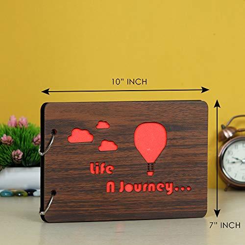 Livre de souvenirs scrapbooking en bois à faire soi-même, album photo - 26 x 16 x 4 cm (30 feuilles, 0,5 kg)