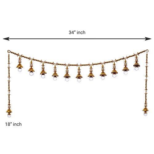 Toran de porte artisanal de qualité supérieure pour la décoration de la maison et de Diwali (multicolore) - 34 pouces