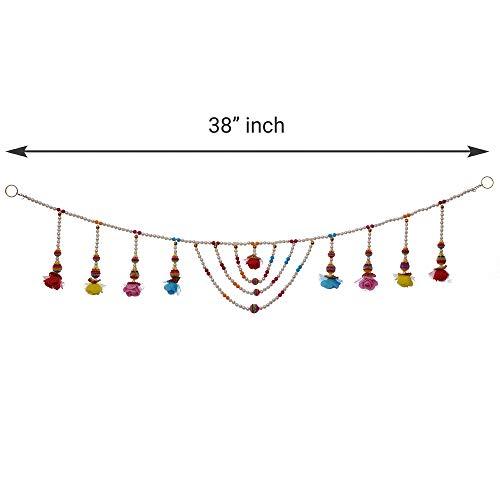 Toran de porte fait à la main pour la décoration de porte, de maison et la décoration de Diwali (multicolore) - 38 pouces