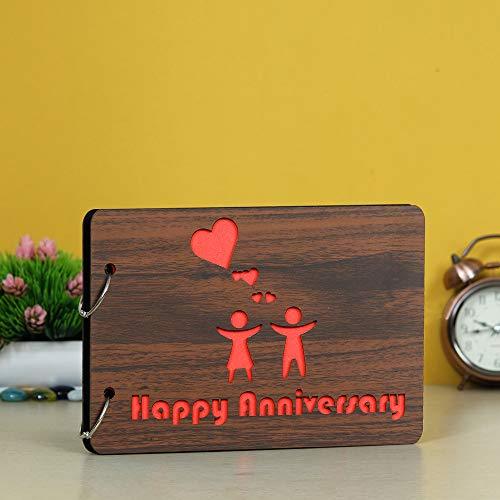 Album photo/de souvenirs à faire soi-même en bois - 26 x 16 x 4 cm (30 feuilles, 0,5 kg)