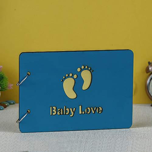 Album photo DIY en bois, livre de souvenirs, 26 cm x 16 cm x 4 cm (30 feuilles) (Motif 22)