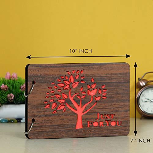 Album photo DIY en bois, scrapbooking, livre de souvenirs (26 x 16 x 4 cm, 30 feuilles)