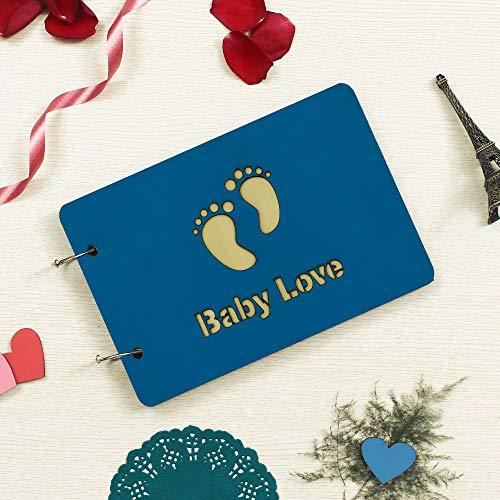 Album photo DIY en bois, livre de souvenirs, 26 cm x 16 cm x 4 cm (30 feuilles) (Motif 22)