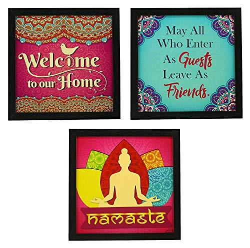 Cadre photo synthétique « Citation motivante/amusante » sans verre pour décoration murale, de bureau, de salle d'étude (25,4 x 25,4 cm, multicolore)