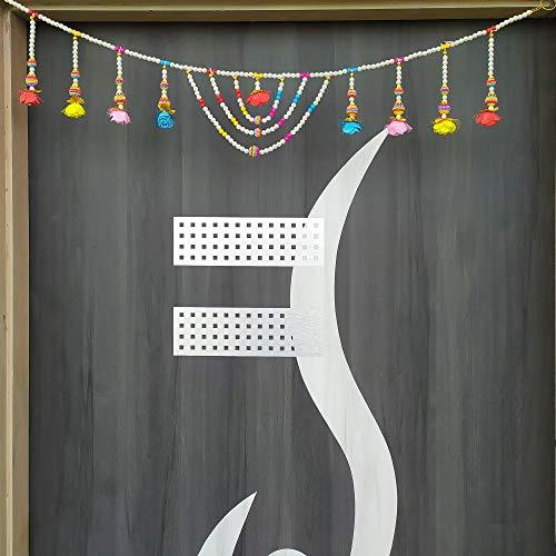 Toran de porte fait à la main pour la décoration de porte, de maison et la décoration de Diwali (multicolore) - 38 pouces