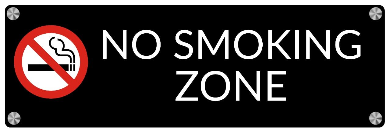 Plaque signalétique "ZONE NON-FUMEUR" en acrylique premium pour porte d'entrée de maison et de bureau, Plaques signalétiques pour espaces commerciaux - (22,9 x 7,6 cm)