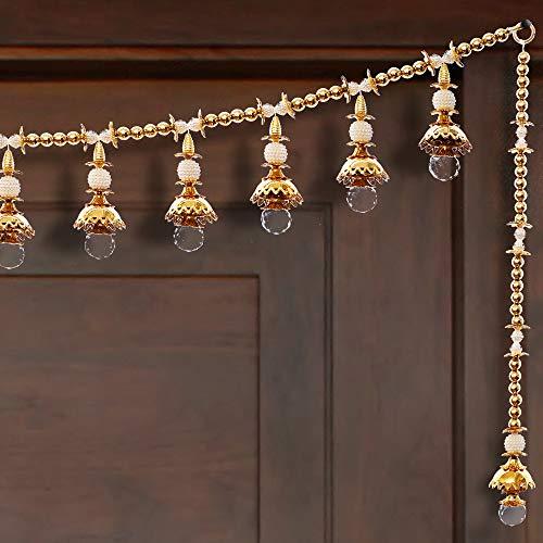 Toran de porte artisanal de qualité supérieure pour la décoration de la maison et de Diwali (multicolore) - 34 pouces