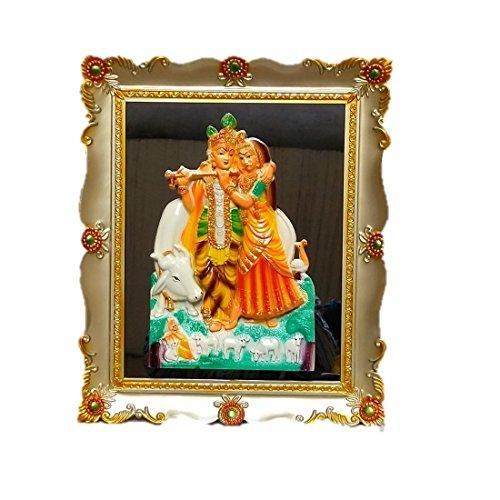 Magnifique cadre photo décoratif Radhe-Krishna multicolore - 46 cm (plastique, multicolore)