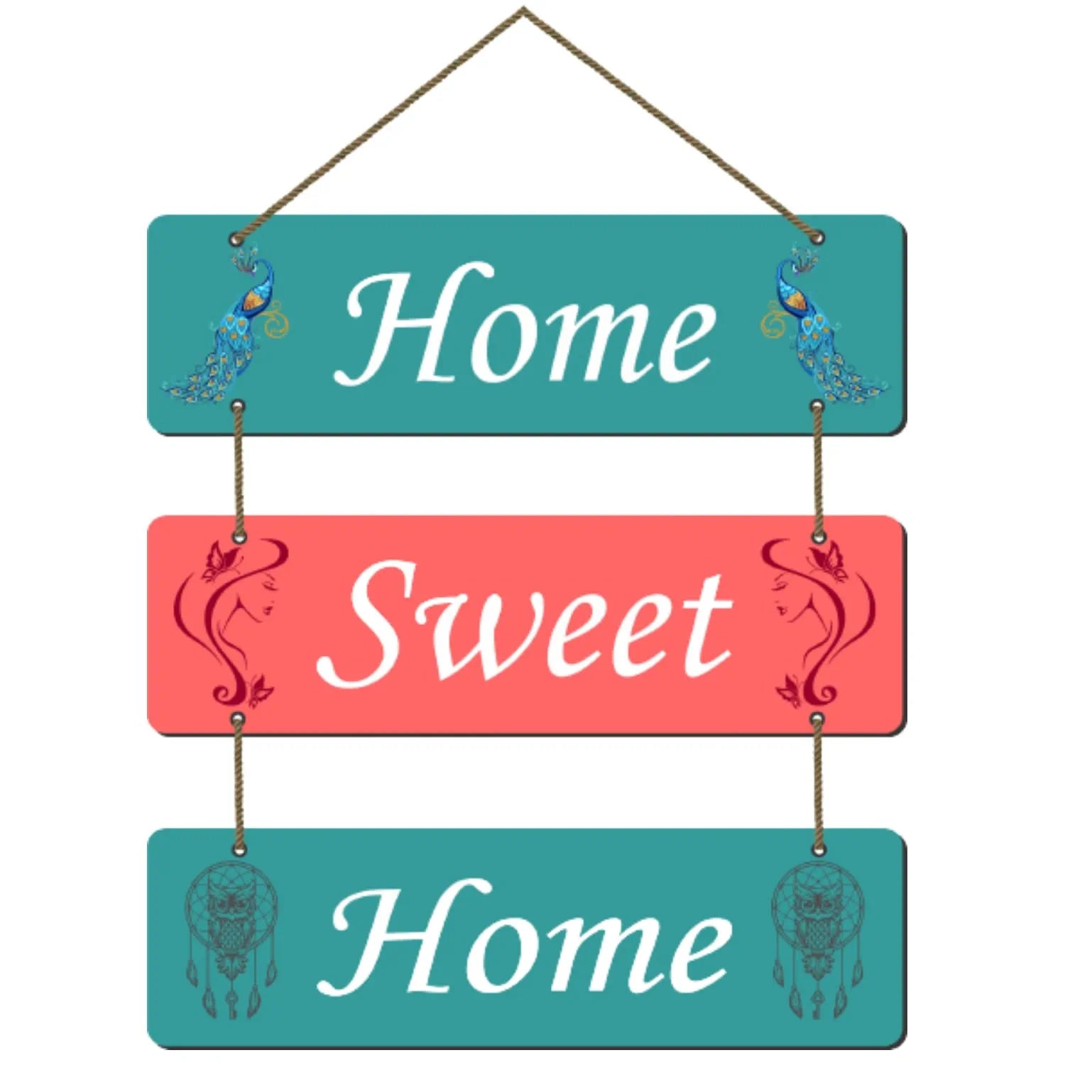 Décoration murale « Home Sweet Home » en bois pour salon, chambre, décoration d'intérieur, cadeaux, décoration avec citations, art mural pour couloir, décoration murale en MDF