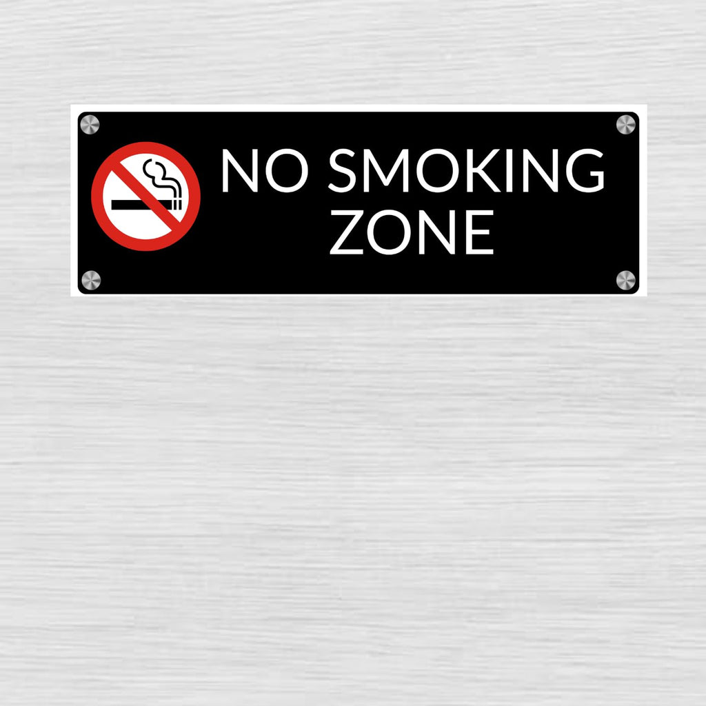 Plaque signalétique "ZONE NON-FUMEUR" en acrylique premium pour porte d'entrée de maison et de bureau, Plaques signalétiques pour espaces commerciaux - (22,9 x 7,6 cm)