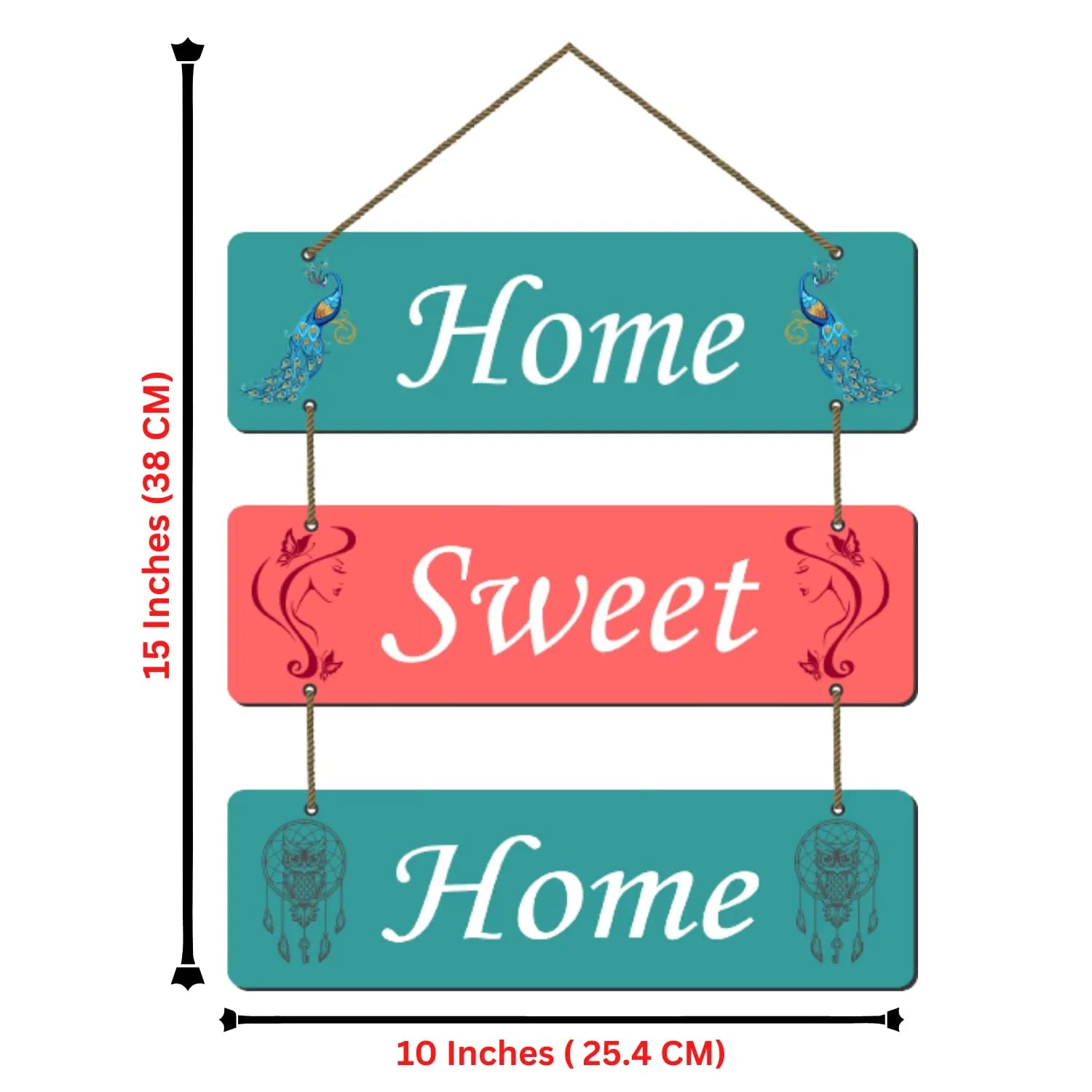 Décoration murale « Home Sweet Home » en bois pour salon, chambre, décoration d'intérieur, cadeaux, décoration avec citations, art mural pour couloir, décoration murale en MDF