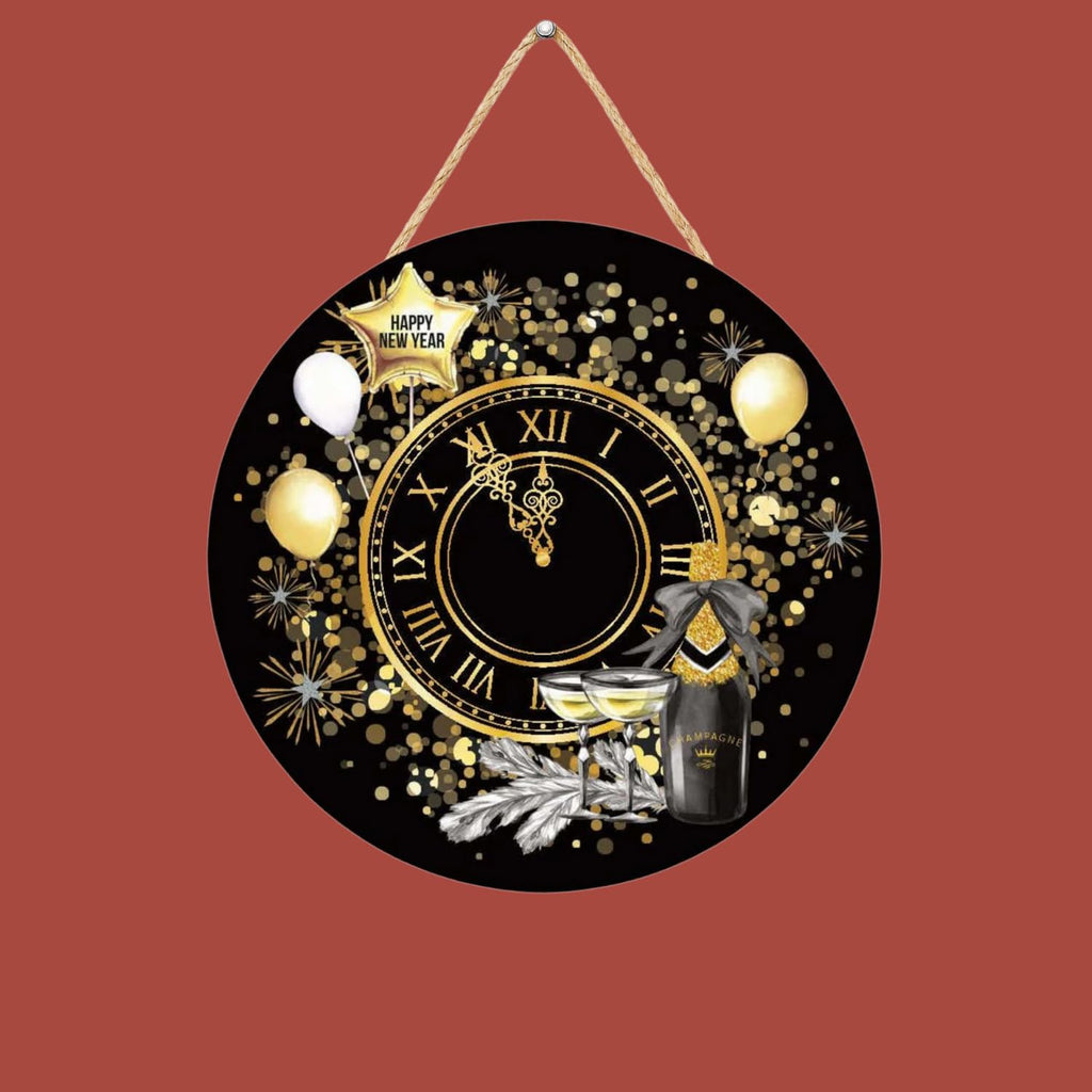 Décoration murale en bois de Nouvel An haut de gamme pour la maison et le bureau, ornement décoratif de fête de fin d'année, article de décoration d'intérieur (25 cm)