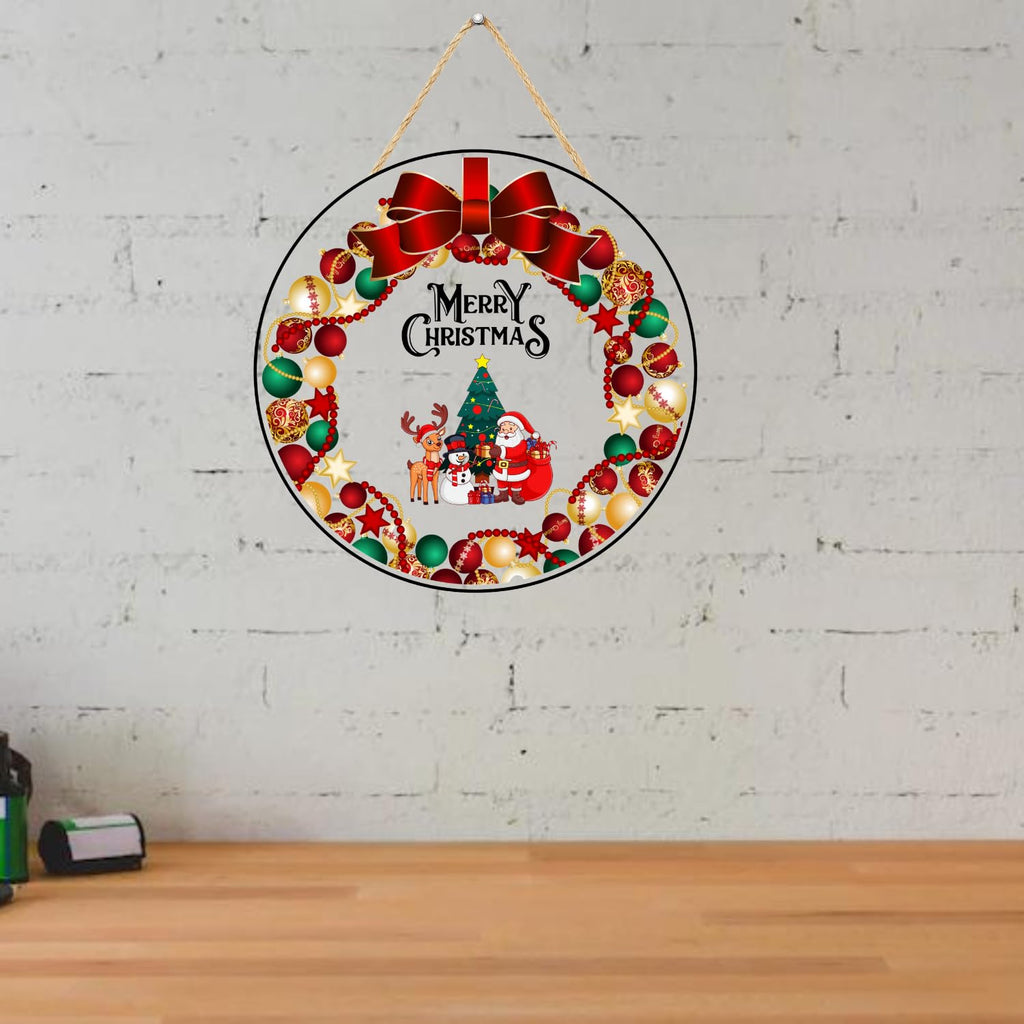 Guirlande murale/de porte d'entrée imprimée "Joyeux Noël" de style ancien pour la maison et les décorations de Noël (10 pouces)