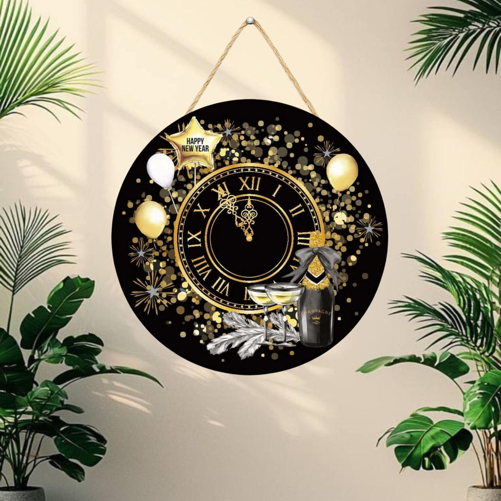 Décoration murale en bois de Nouvel An haut de gamme pour la maison et le bureau, ornement décoratif de fête de fin d'année, article de décoration d'intérieur (25 cm)