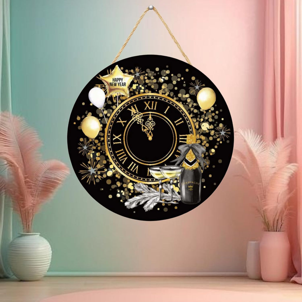 Décoration murale en bois de Nouvel An haut de gamme pour la maison et le bureau, ornement décoratif de fête de fin d'année, article de décoration d'intérieur (25 cm)