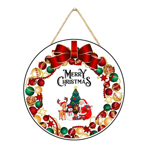 Guirlande murale/de porte d'entrée imprimée "Joyeux Noël" de style ancien pour la maison et les décorations de Noël (10 pouces)