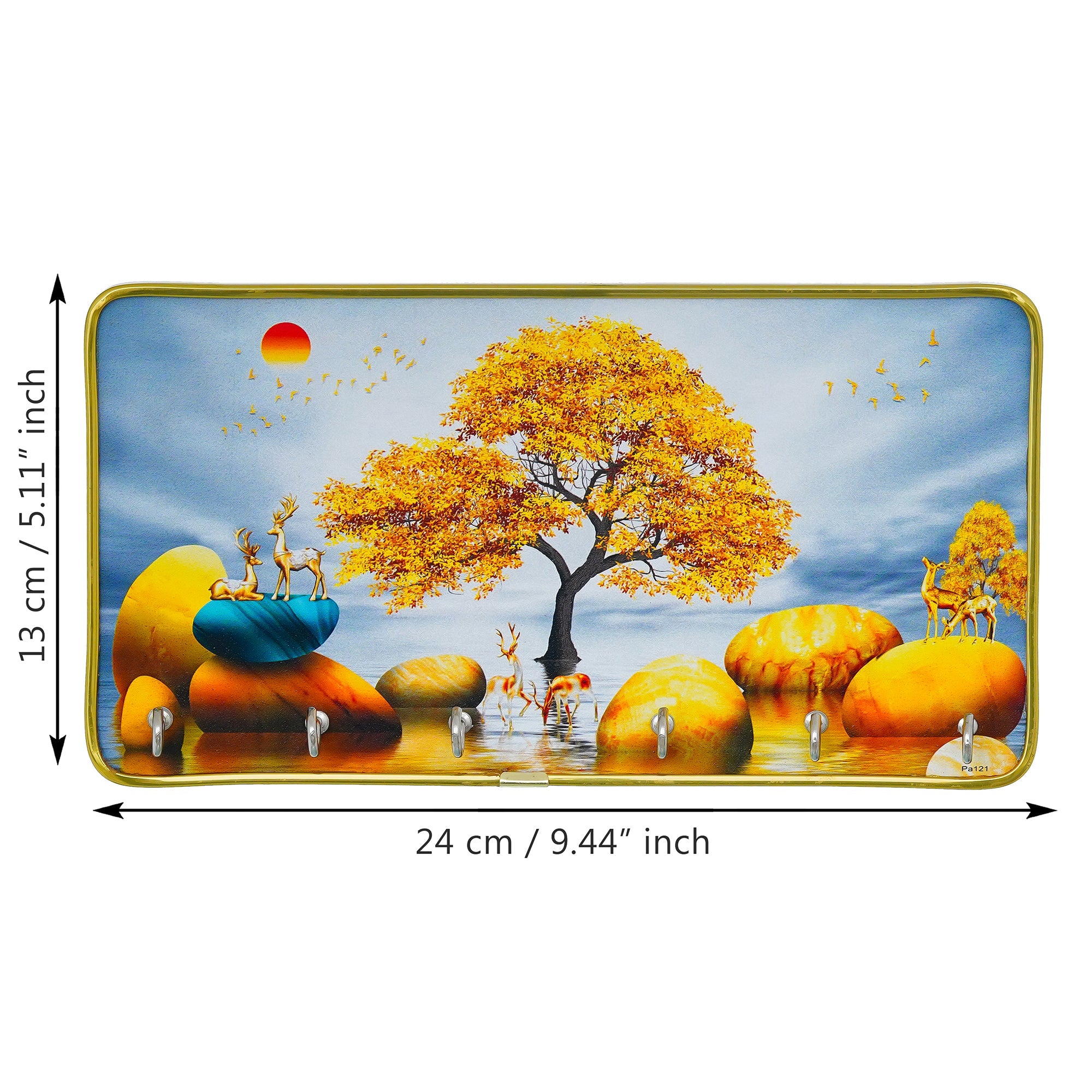 Porte-clés décoratif en toile de bois de qualité supérieure pour la maison et le bureau, accroche-clés pour la décoration murale, porte-clés (25,4 cm) (bois 8 mm) Article de décoration d'intérieur