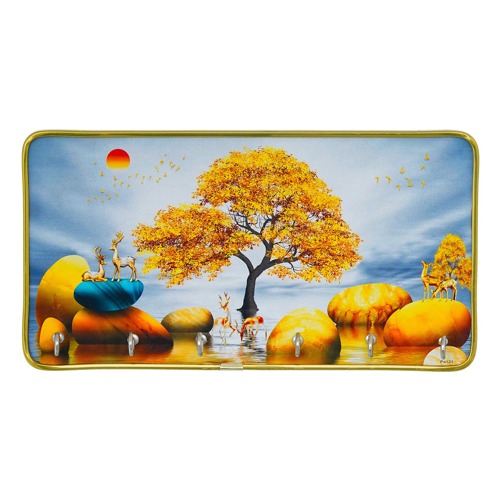Porte-clés décoratif en toile de bois de qualité supérieure pour la maison et le bureau, accroche-clés pour la décoration murale, porte-clés (25,4 cm) (bois 8 mm) Article de décoration d'intérieur