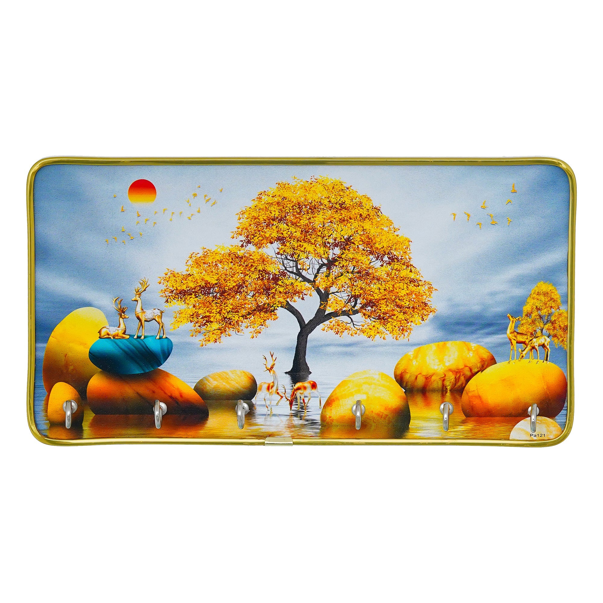 Porte-clés décoratif en toile de bois de qualité supérieure pour la maison et le bureau, accroche-clés pour la décoration murale, porte-clés (25,4 cm) (bois 8 mm) Article de décoration d'intérieur
